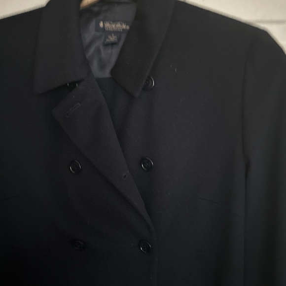 Brooks Brothers Wool Coat Classic Black Timeless SZ 12 - Picture 3 of 8